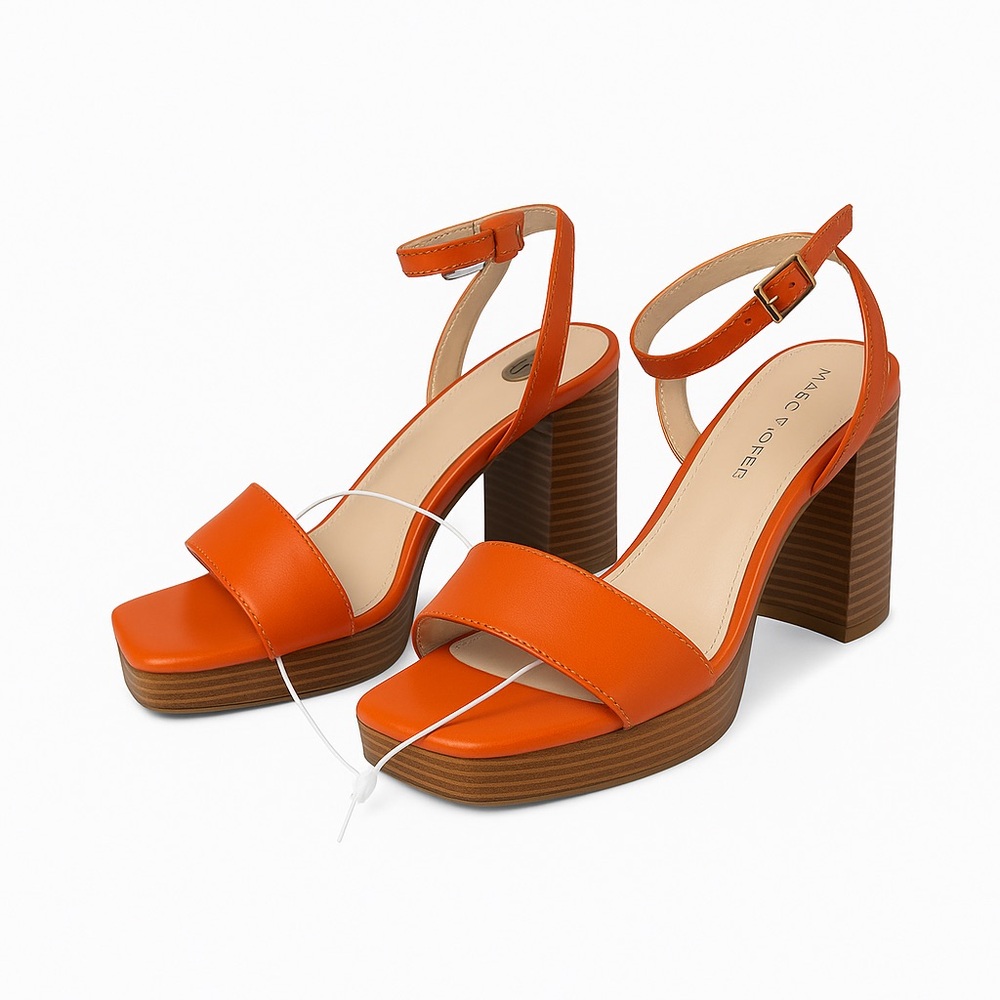 Marc Fisher Bold Orange Block Heels
